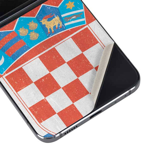 Croatia Flag Distressed Galaxy Z Flip5 5G Skin